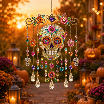 Sugar Skull Suncatcher Wind Chime