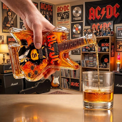 AC/DC 53rd Anniversary Guitar Shaped Whiskey Decanter